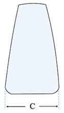 Dimensions of the end of the purse